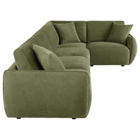 Elysia 5-piece Fabric Upholstered Modular Sectional Sofa Green