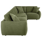 Elysia 5-piece Chenille Upholstered Modular Sectional Sofa Green