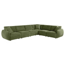 Elysia 6-piece Fabric Upholstered Modular Sectional Sofa Green
