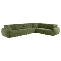 Elysia 6-piece Fabric Upholstered Modular Sectional Sofa Green