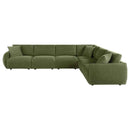 Elysia 6-piece Fabric Upholstered Modular Sectional Sofa Green