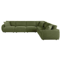 Elysia 6-piece Fabric Upholstered Modular Sectional Sofa Green