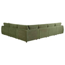 Elysia 6-piece Fabric Upholstered Modular Sectional Sofa Green