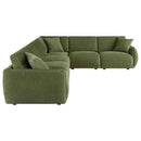 Elysia 6-piece Fabric Upholstered Modular Sectional Sofa Green