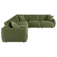 Elysia 6-piece Fabric Upholstered Modular Sectional Sofa Green