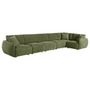 Elysia 6-piece Fabric Upholstered Modular Sectional Sofa Green