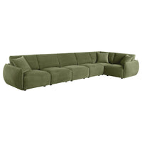Elysia 6-piece Fabric Upholstered Modular Sectional Sofa Green