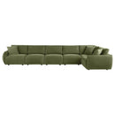 Elysia 6-piece Fabric Upholstered Modular Sectional Sofa Green
