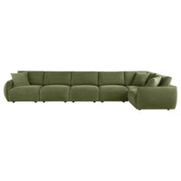 Elysia 6-piece Fabric Upholstered Modular Sectional Sofa Green