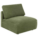 Elysia Fabric Upholstered Modular Armless Chair Green