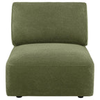 Elysia Chenille Upholstered Modular Armless Chair Green