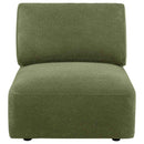 Elysia Fabric Upholstered Modular Armless Chair Green