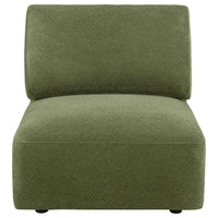 Elysia Fabric Upholstered Modular Armless Chair Green