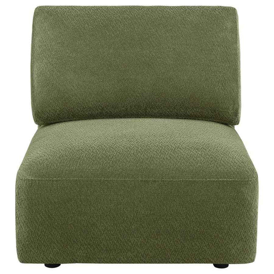 Elysia Fabric Upholstered Modular Armless Chair Green