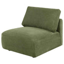 Elysia Fabric Upholstered Modular Armless Chair Green