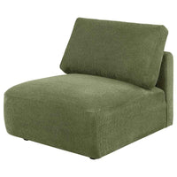 Elysia Fabric Upholstered Modular Armless Chair Green