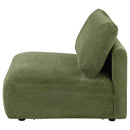 Elysia Fabric Upholstered Modular Armless Chair Green