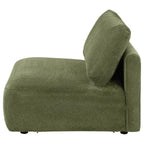 Elysia Chenille Upholstered Modular Armless Chair Green