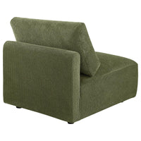 Elysia Fabric Upholstered Modular Armless Chair Green