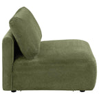 Elysia Chenille Upholstered Modular Armless Chair Green