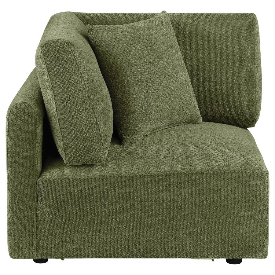 Home & Sleep Outlet - Elysia Chenille Upholstered Modular Corner Chair Green