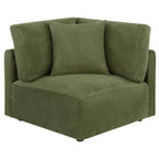 Home & Sleep Outlet - Elysia Chenille Upholstered Modular Corner Chair Green
