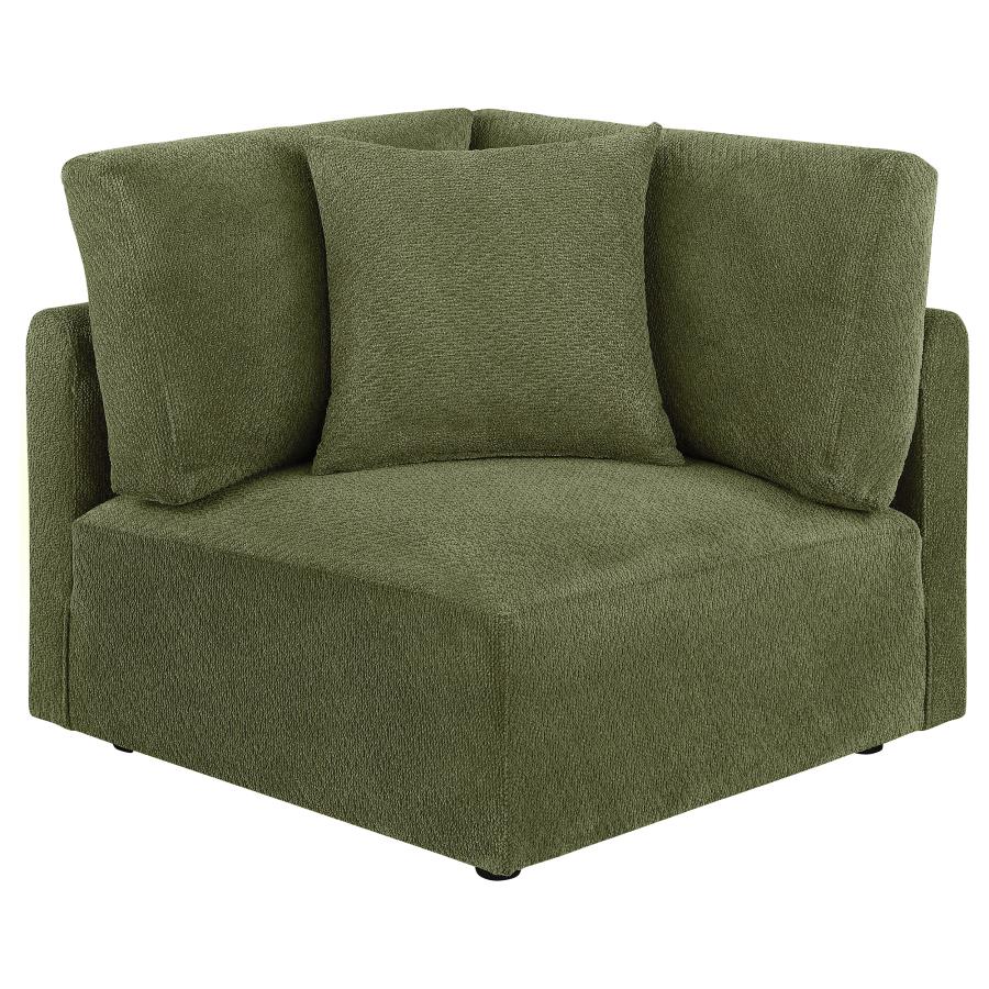 Home & Sleep Outlet - Elysia Chenille Upholstered Modular Corner Chair Green