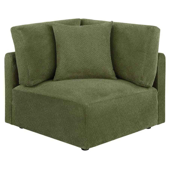 Elysia Fabric Upholstered Modular Corner Chair Green