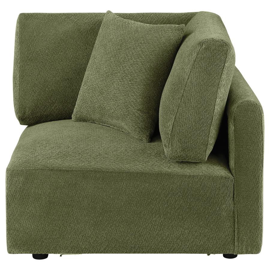Home & Sleep Outlet - Elysia Chenille Upholstered Modular Corner Chair Green