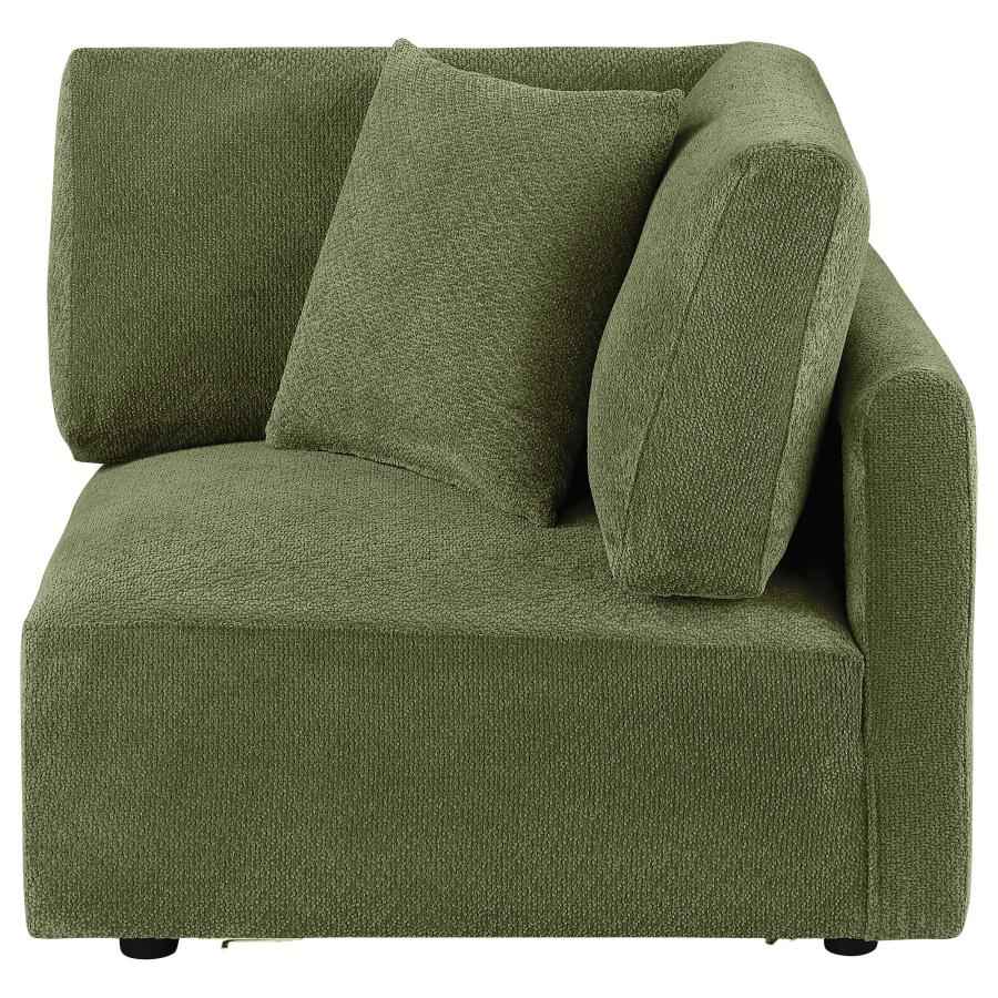 Elysia Fabric Upholstered Modular Corner Chair Green
