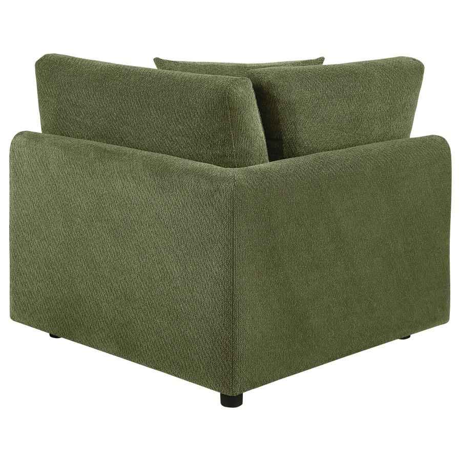 Elysia Fabric Upholstered Modular Corner Chair Green
