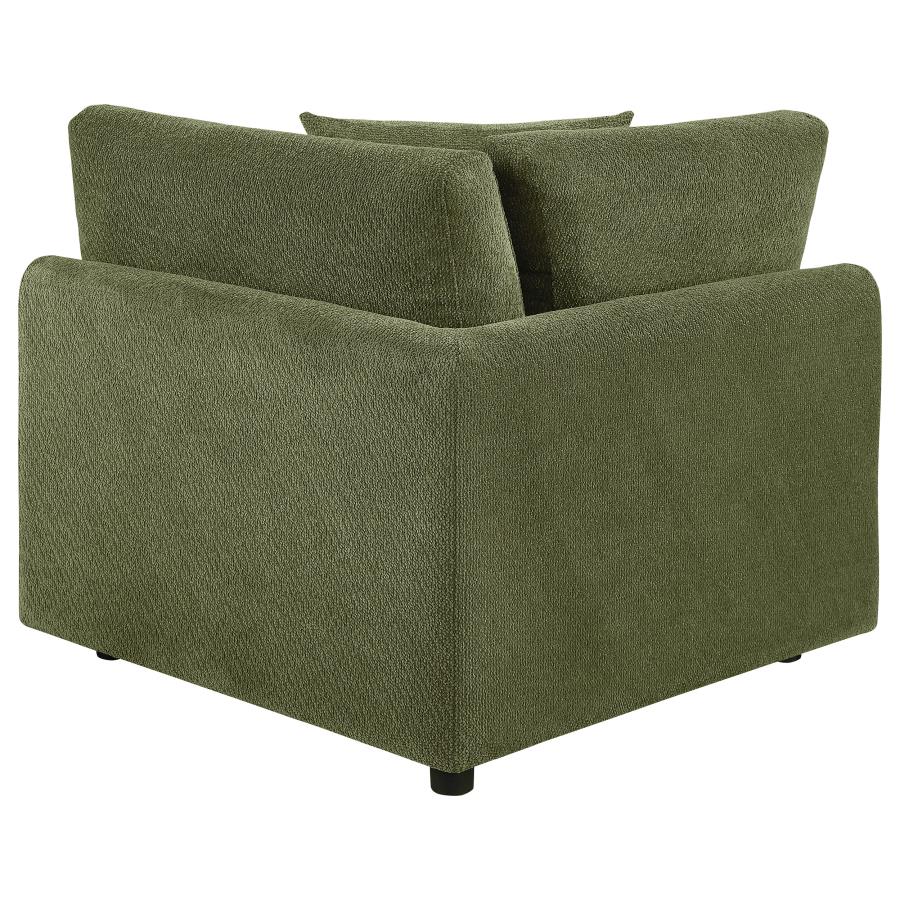 Home & Sleep Outlet - Elysia Chenille Upholstered Modular Corner Chair Green