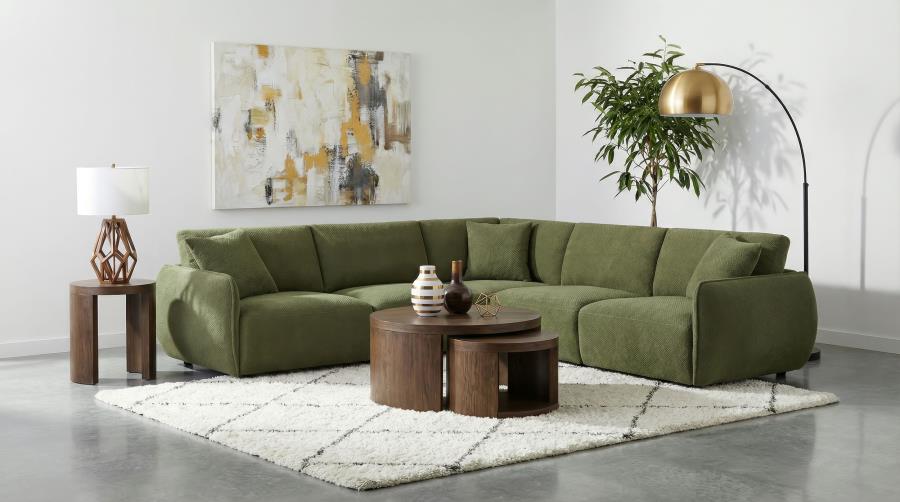 Elysia Fabric Upholstered Modular LAF Chair Green