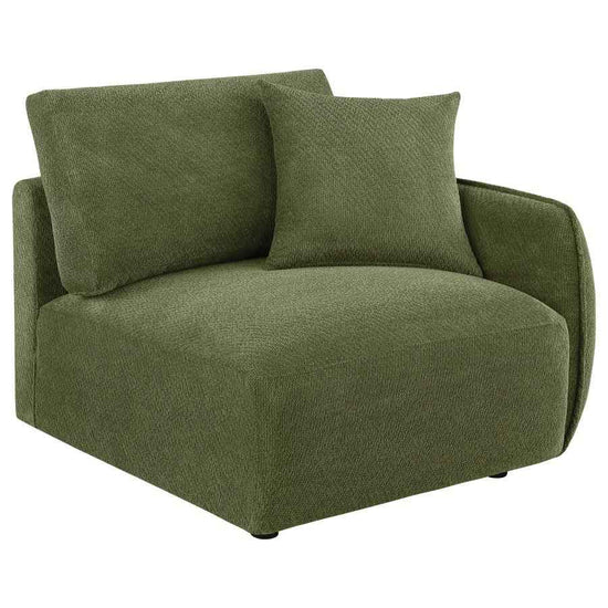 Elysia Fabric Upholstered Modular RAF Chair Green