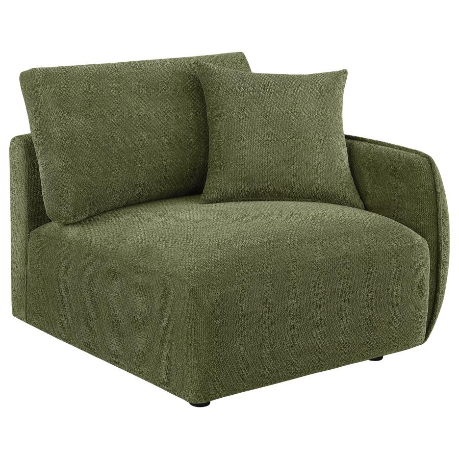 Home & Sleep Outlet - Elysia Chenille Upholstered Modular RAF Chair Green