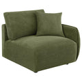 Home & Sleep Outlet - Elysia Chenille Upholstered Modular RAF Chair Green