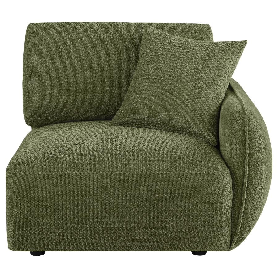 Home & Sleep Outlet - Elysia Chenille Upholstered Modular RAF Chair Green