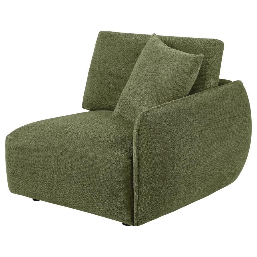 Home & Sleep Outlet - Elysia Chenille Upholstered Modular RAF Chair Green