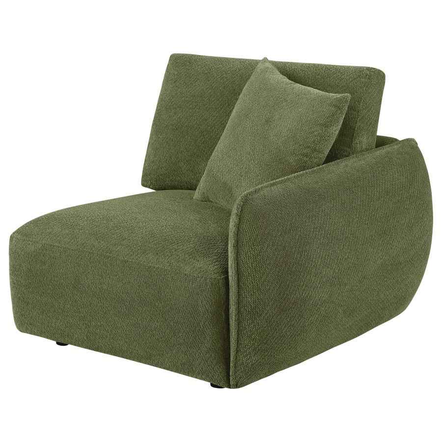 Elysia Fabric Upholstered Modular RAF Chair Green