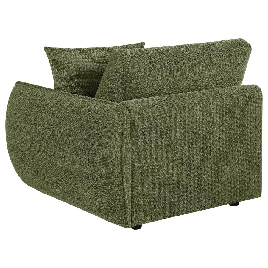 Home & Sleep Outlet - Elysia Chenille Upholstered Modular RAF Chair Green