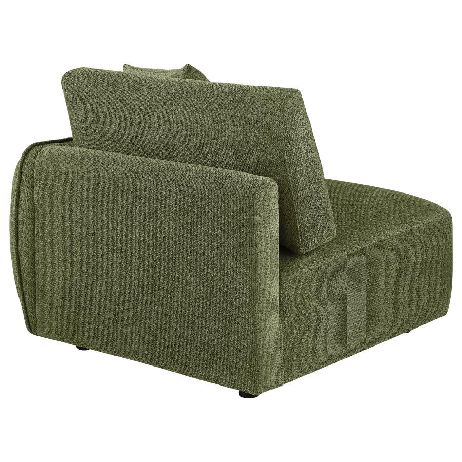Home & Sleep Outlet - Elysia Chenille Upholstered Modular RAF Chair Green