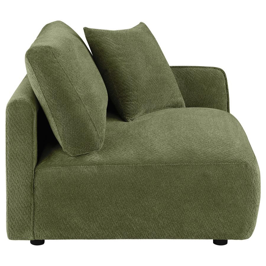 Home & Sleep Outlet - Elysia Chenille Upholstered Modular RAF Chair Green