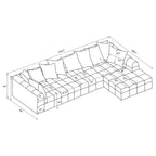 Amara 3-Piece Upholstered Sectional Sofa
