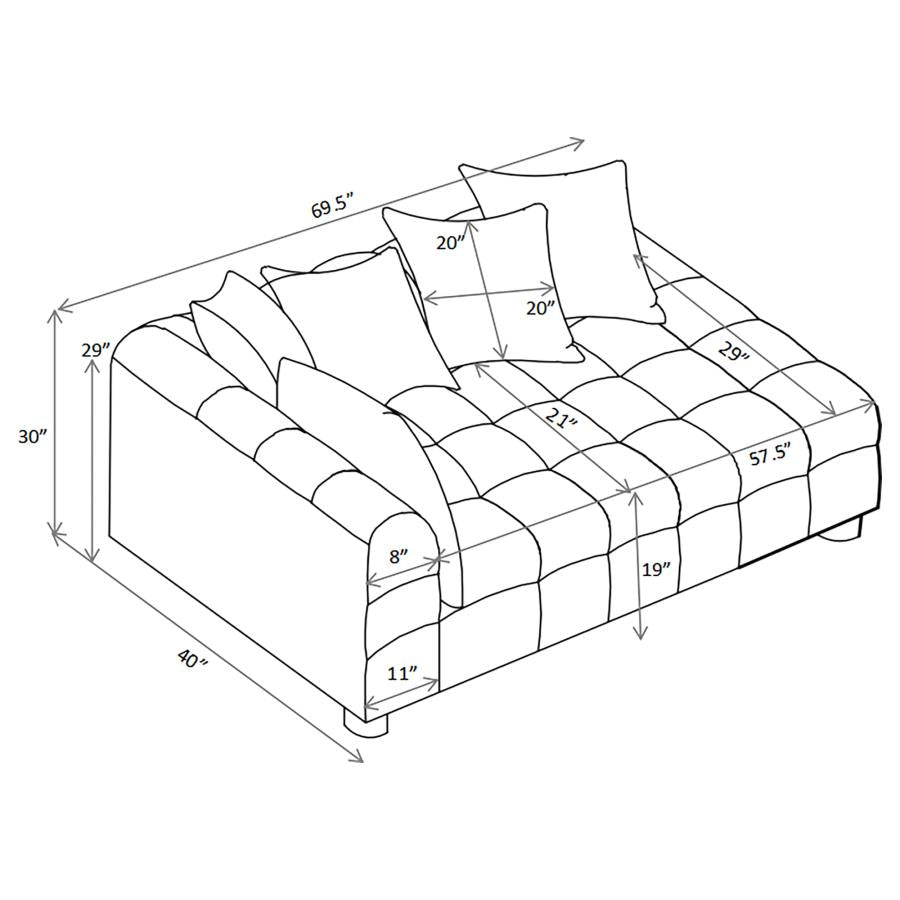 Home & Sleep Outlet - Amara Upholstered LAF Loveseat
