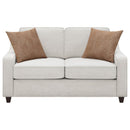 Christine 2-piece Upholstered Sloped Arm Sofa Set Beige