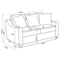 Christine 2-piece Upholstered Sloped Arm Sofa Set Beige