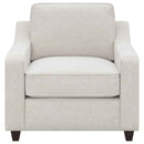 Christine Upholstered Sloped Arm Accent Chair Beige