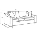 Ashlyn 3-piece Upholstered Track Arm Sofa Set Sand