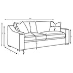 Home & Sleep Outlet - Ashlyn Fabric Upholstered Track Arm Sofa Sand