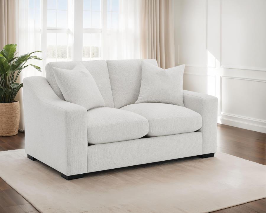 Home & Sleep Outlet - Ashlyn Fabric Upholstered Track Arm Loveseat Sand